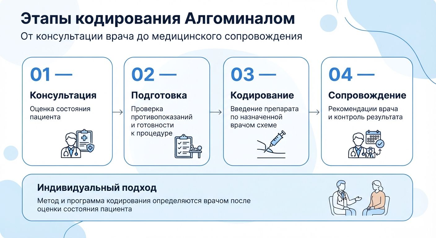 Кодирование препаратом «Алгоминал» в Авдеевке инфографика